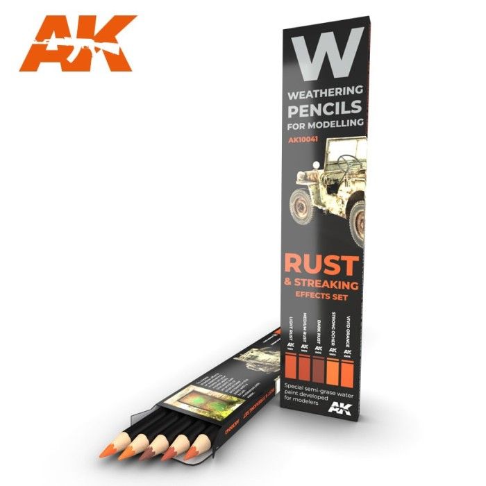 AK10041 Watercolor Pencil Set Rust And Streaking