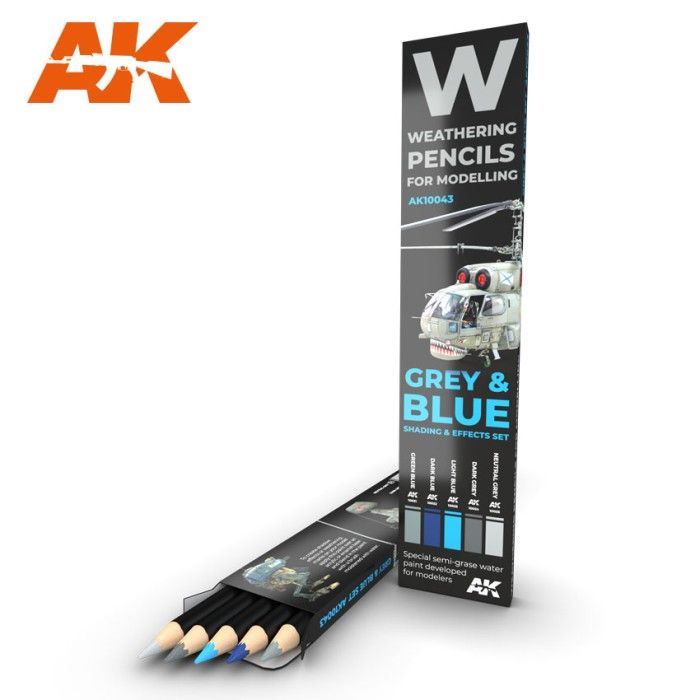 AK10043 Watercolor Pencil Set Grey And Blue