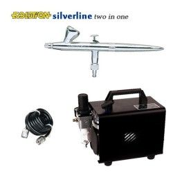 Pack Aérographe Evolution Silverline Two in One (0,2/0,4mm) + Compresseur RM 2600+