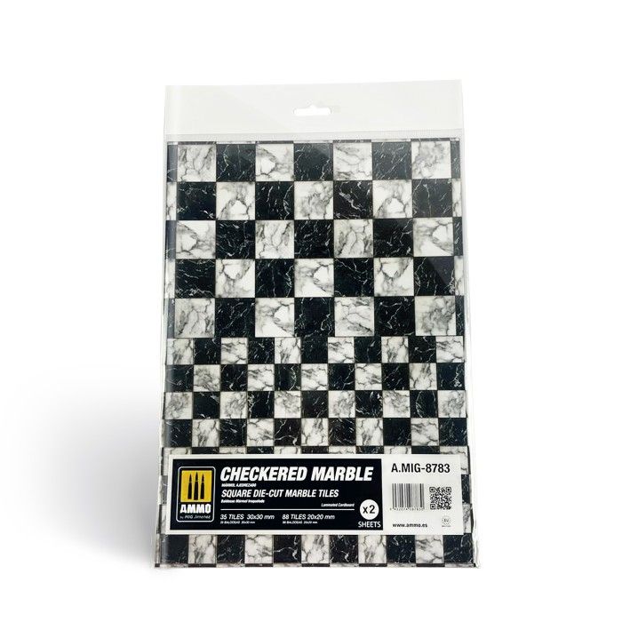 Checkered Marble - Square Die-Cut Tiles (Carreaux Carrés Découpés)