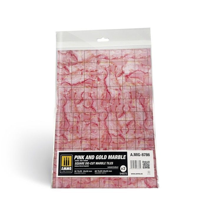 Pink and Gold Marble - Square Die-Cut Tiles (Carreaux Carrés Découpés)
