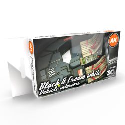 AK Black Interior and Cream White Vehicle Interiors Colors Set 3eGEN